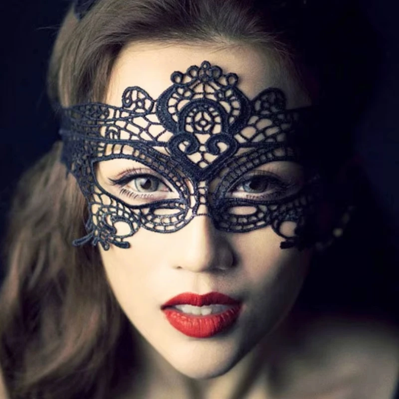 Sexy Lace Masquerade Mask for Women, Black Color, Half Face, Carnival, Halloween, Cosplay, Festive, Animal Party Supplies, 10 PC