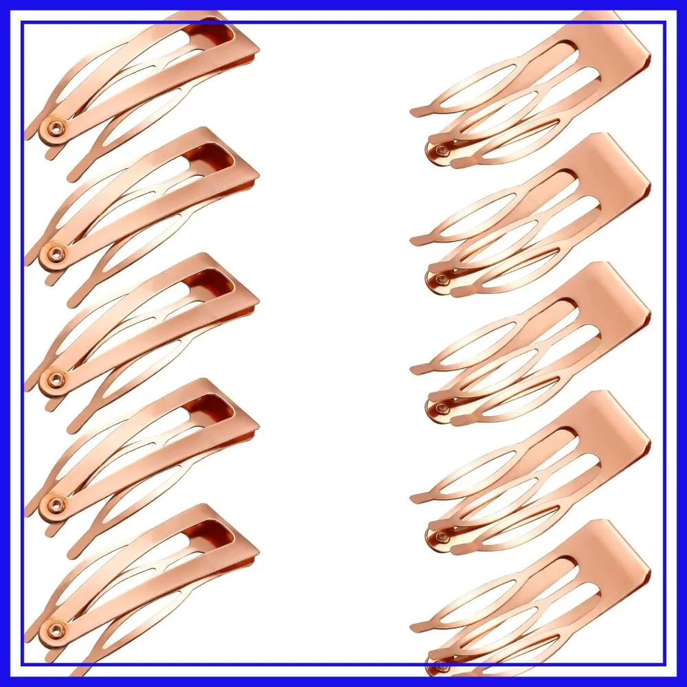 

24 Pcs Double Grip Hair Clips Metal Snap Clips for Hair Making, Salon Supplies (2 Inch)