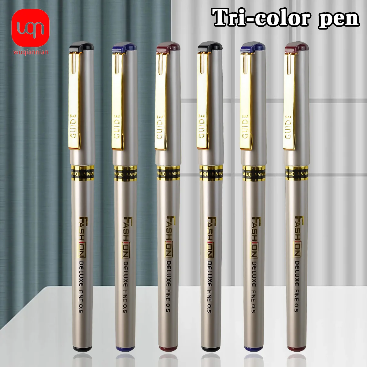 WQN-4/8/12PCS High-end Gel Pen Signature Pen 0.5mm Nib Black/Red/Blue Ink Smooth Artistic Writing School and Office Stationery