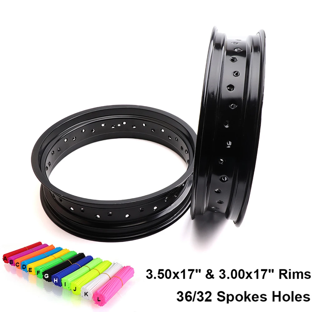 

3.50x17'' 3.00x17'' Wheel Rims 32/36 Spokes Holes Aluminum Front Rear Wheels Hub for Motocross Dirt Bike Motorcycle Parts