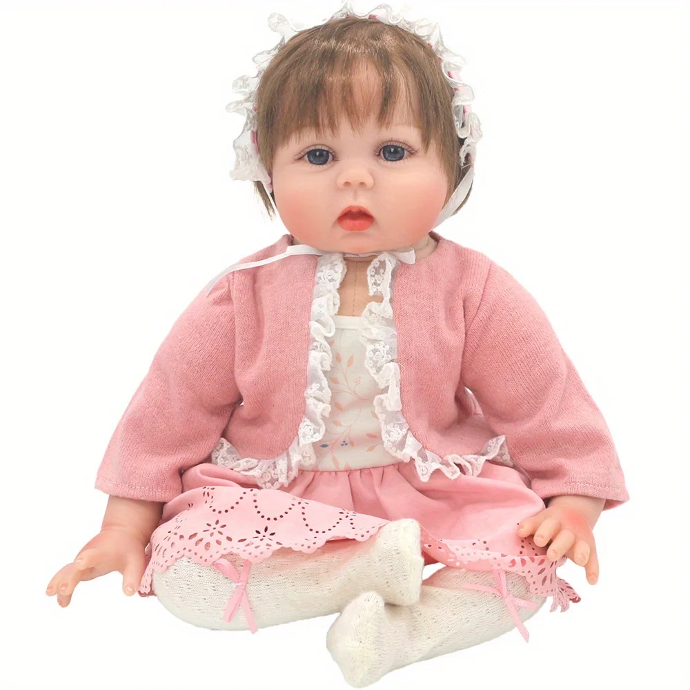 

1 set of peach pink lace ribbon hooded dress doll clothes for 22-inch (55CM) NPK silicone dolls. Suitable for NPK silicone dolls