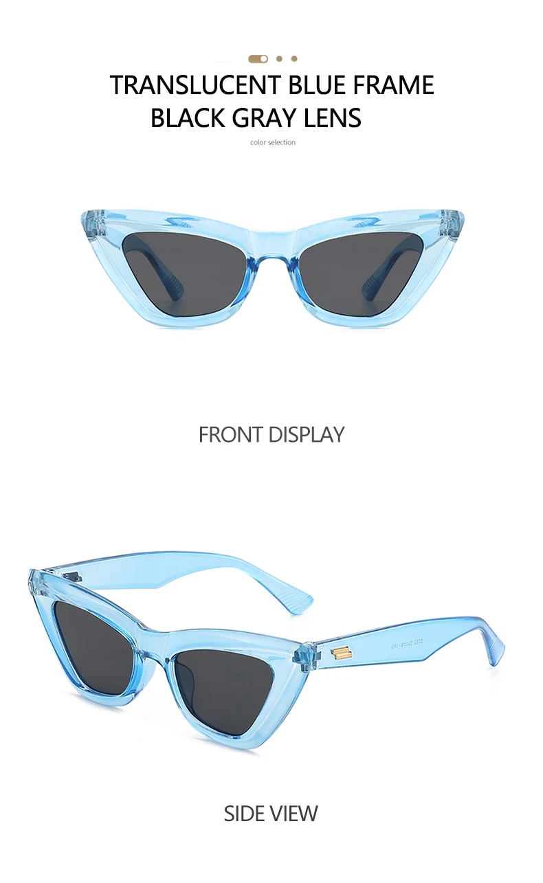 Neue Damen-Sonnenbrille mit Katzenohrenrahmen, prahlen Sie einen Vintage- und eleganten Stil. Die Katzenohr-Silhouette hilft, die Gesichtskonturen zu flachen 5262 – Detail 12