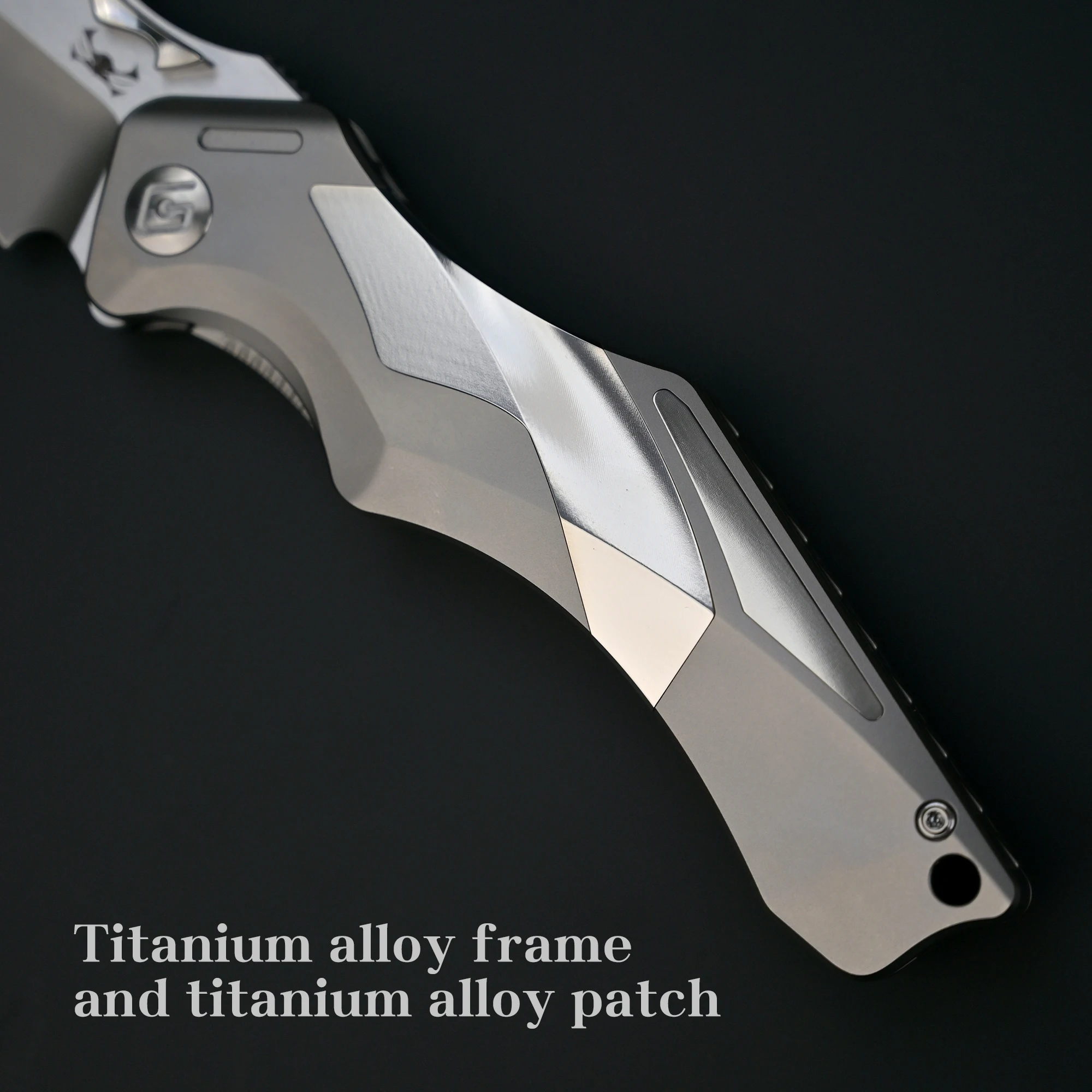 [GFG] M390 صلابة عالية حادة سبائك التيتانيوم الإطار سبائك التيتانيوم التصحيح مقبض سكينة الفاكهة سكين الجيب