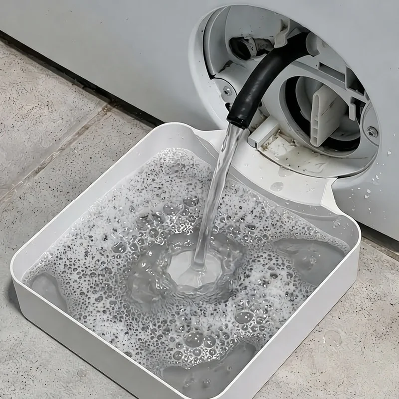 Washing Machine Drain Water Collection Tray No Overflow Lint Filter and Foreign Object Collection Drip Tray Clean Laundry Room