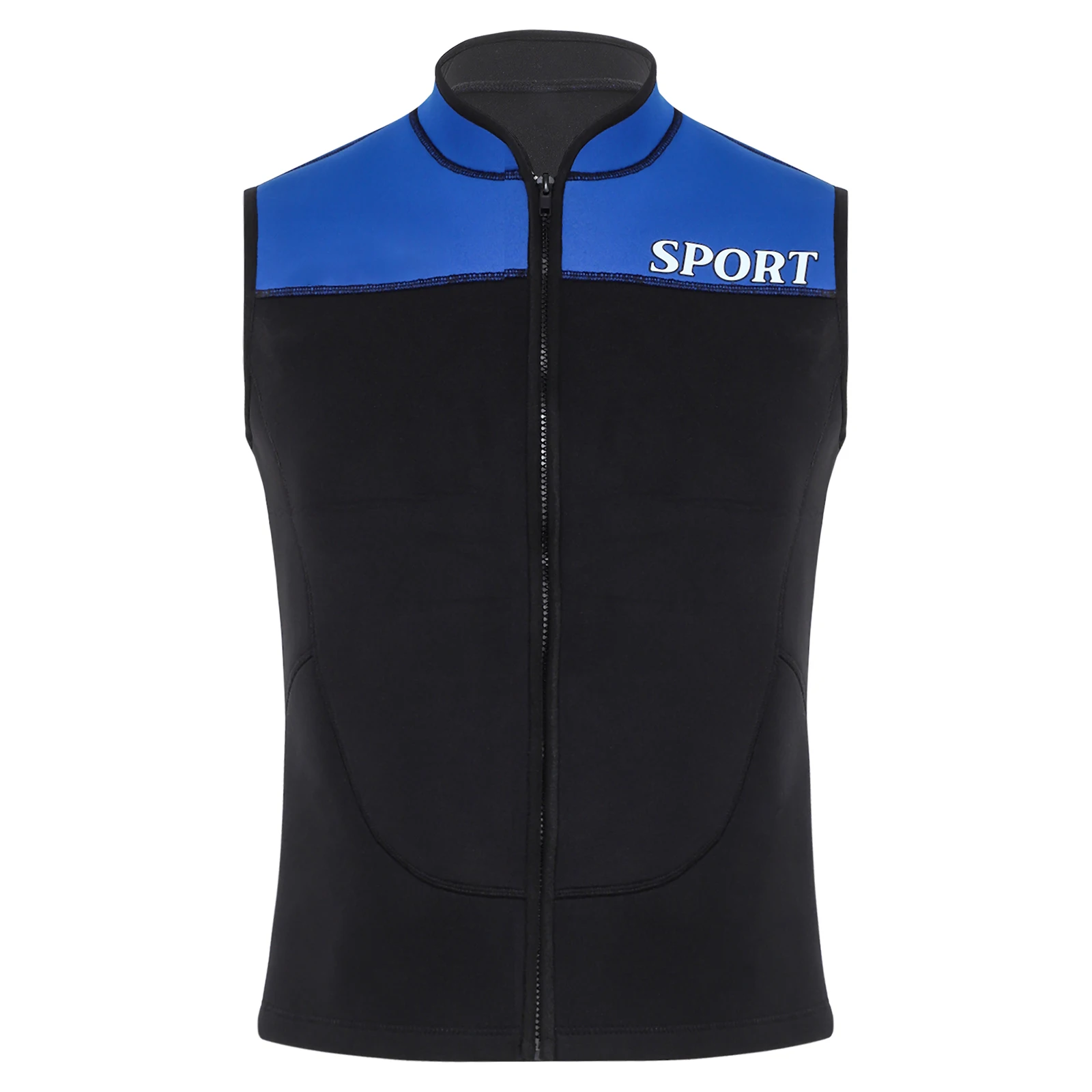 Herren-Neoprenanzugweste aus 3 mm Neopren, ärmellos, mit Reißverschluss vorne, kontrastfarbenes Oberteil zum Tauchen, Surfen, Kajakfahren, Schwimmen – Detail 21