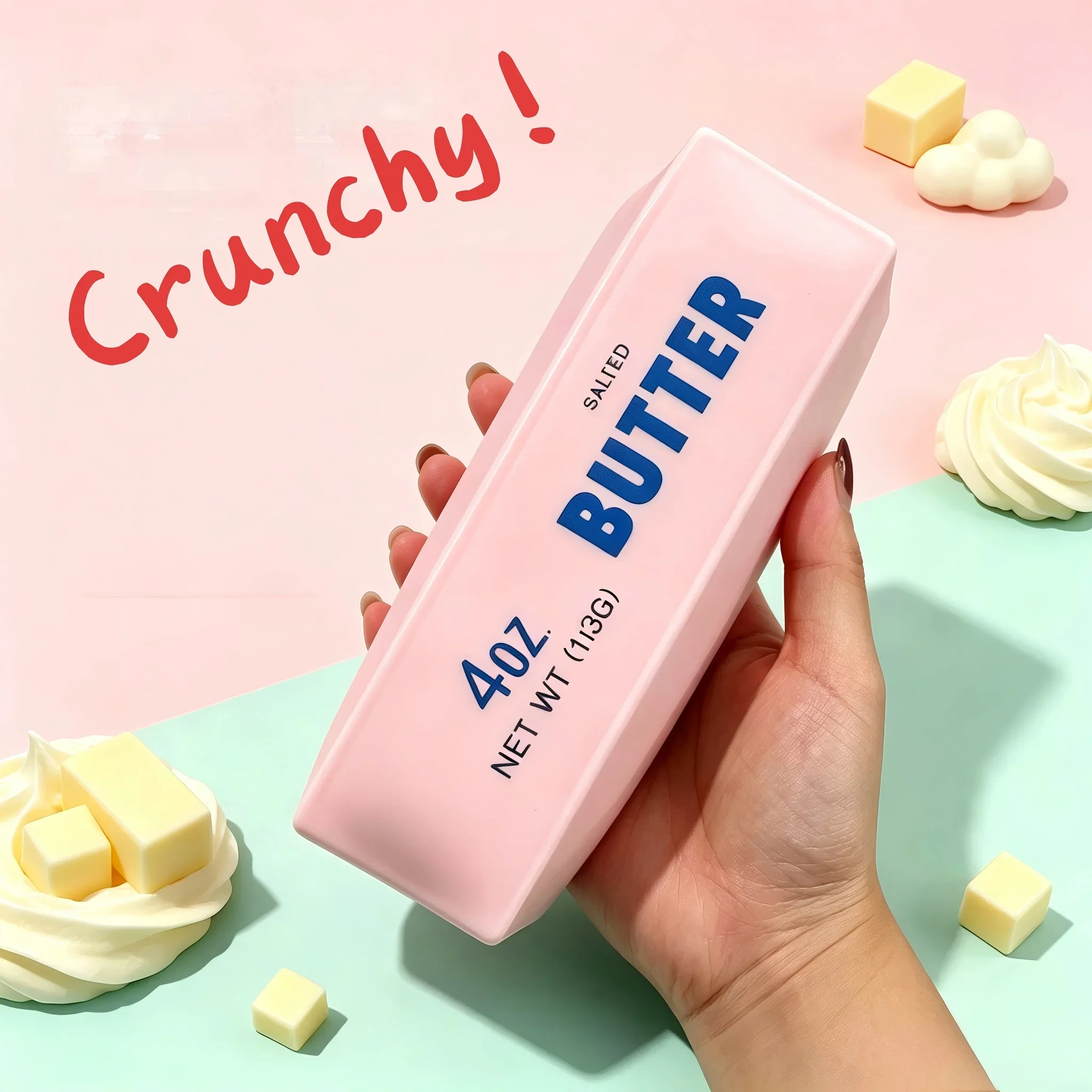 Butter Stick Squishy Stress Ball Fidget Toy Crunchy Squeeze Toy Round Blocks Filled ASMR Anti Stress Release Hand Relax Gift Toy