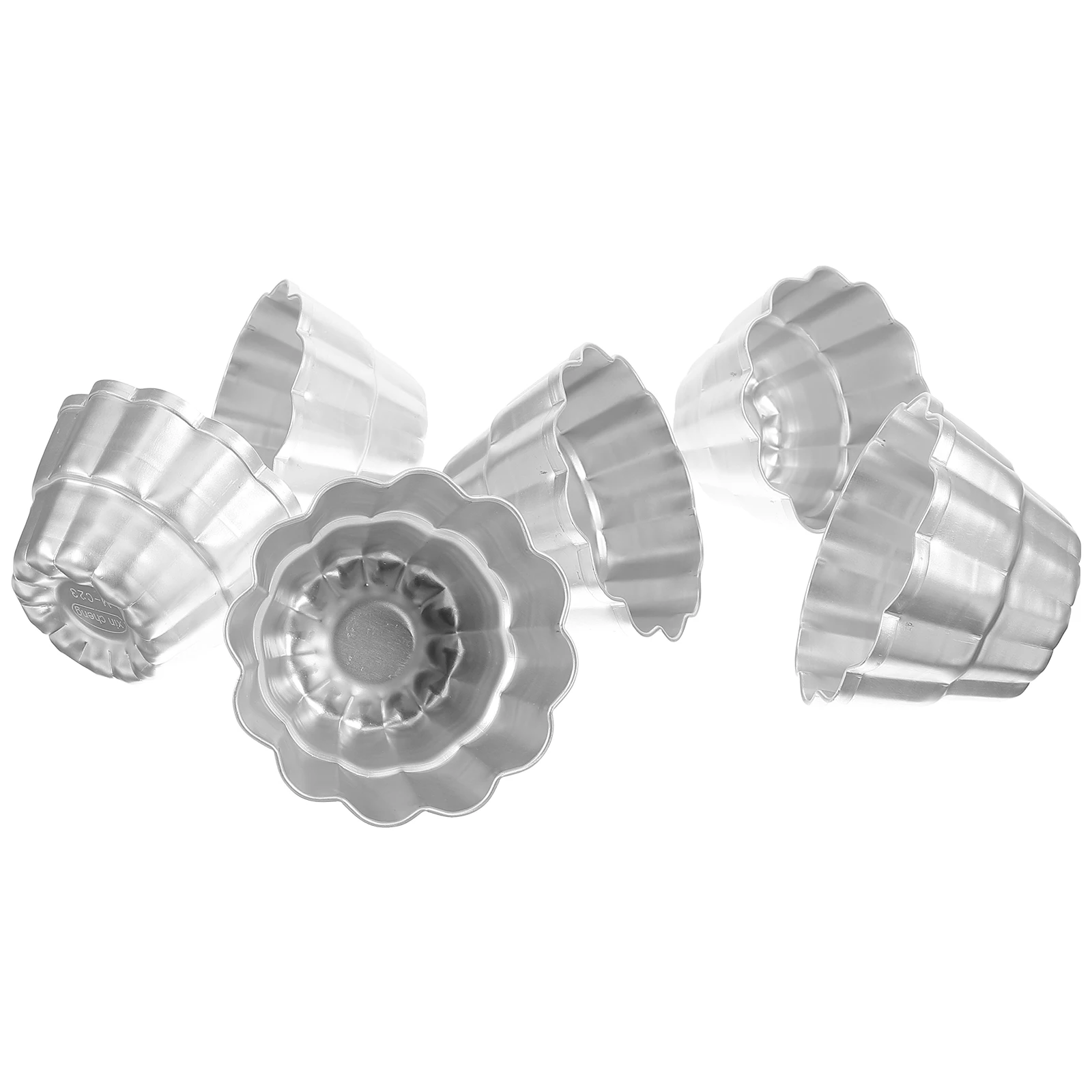 

6 Pcs Cake Molds Aluminum Alloy Nonstick Coating Easy Clean Baking Pan Mini Tins Heat Conductivity Evenly Baking
