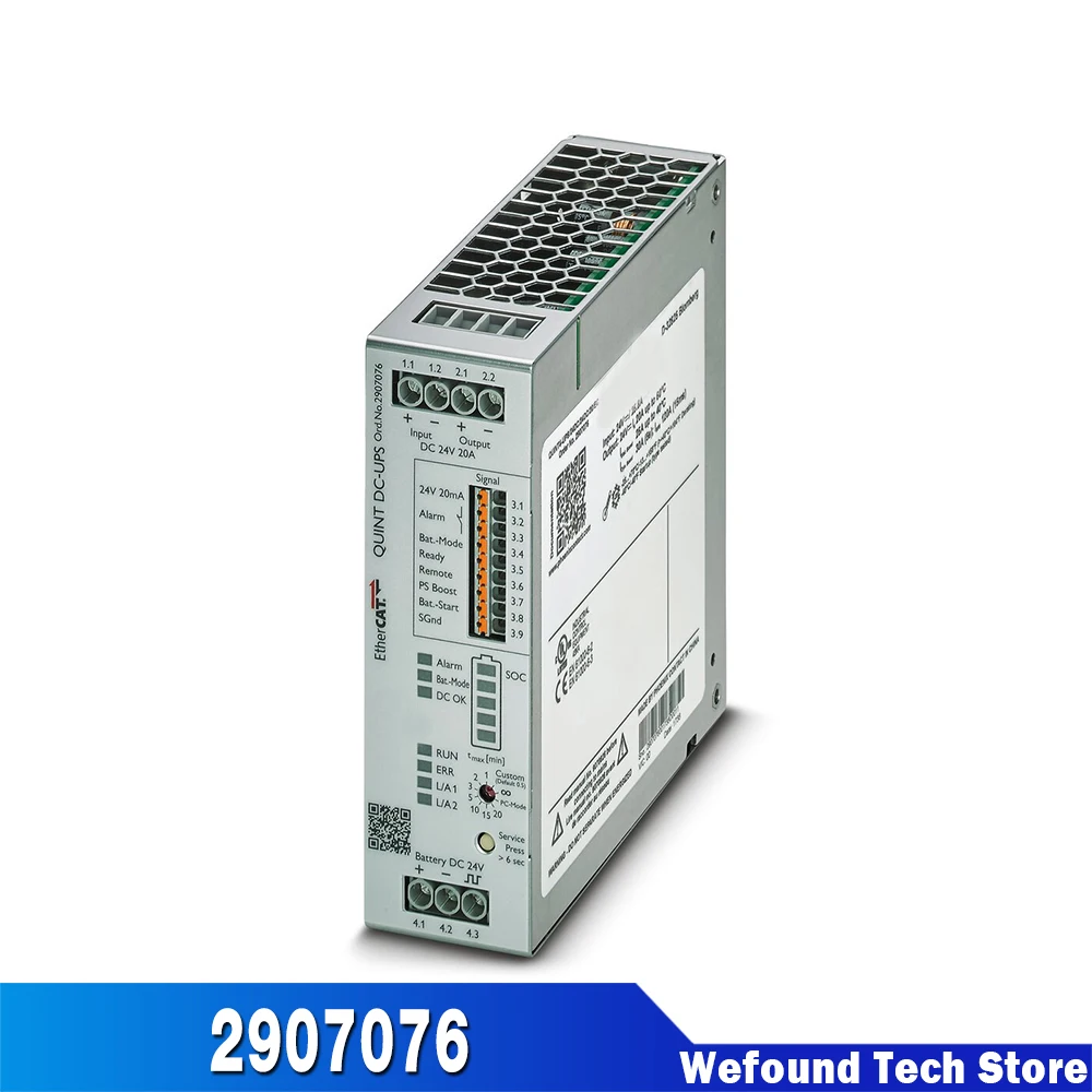 2907076 QUINT4-UPS/24DC/24DC/20/EC For Phoenix 24VDC/20A RJ45 Uninterruptible Power Supply