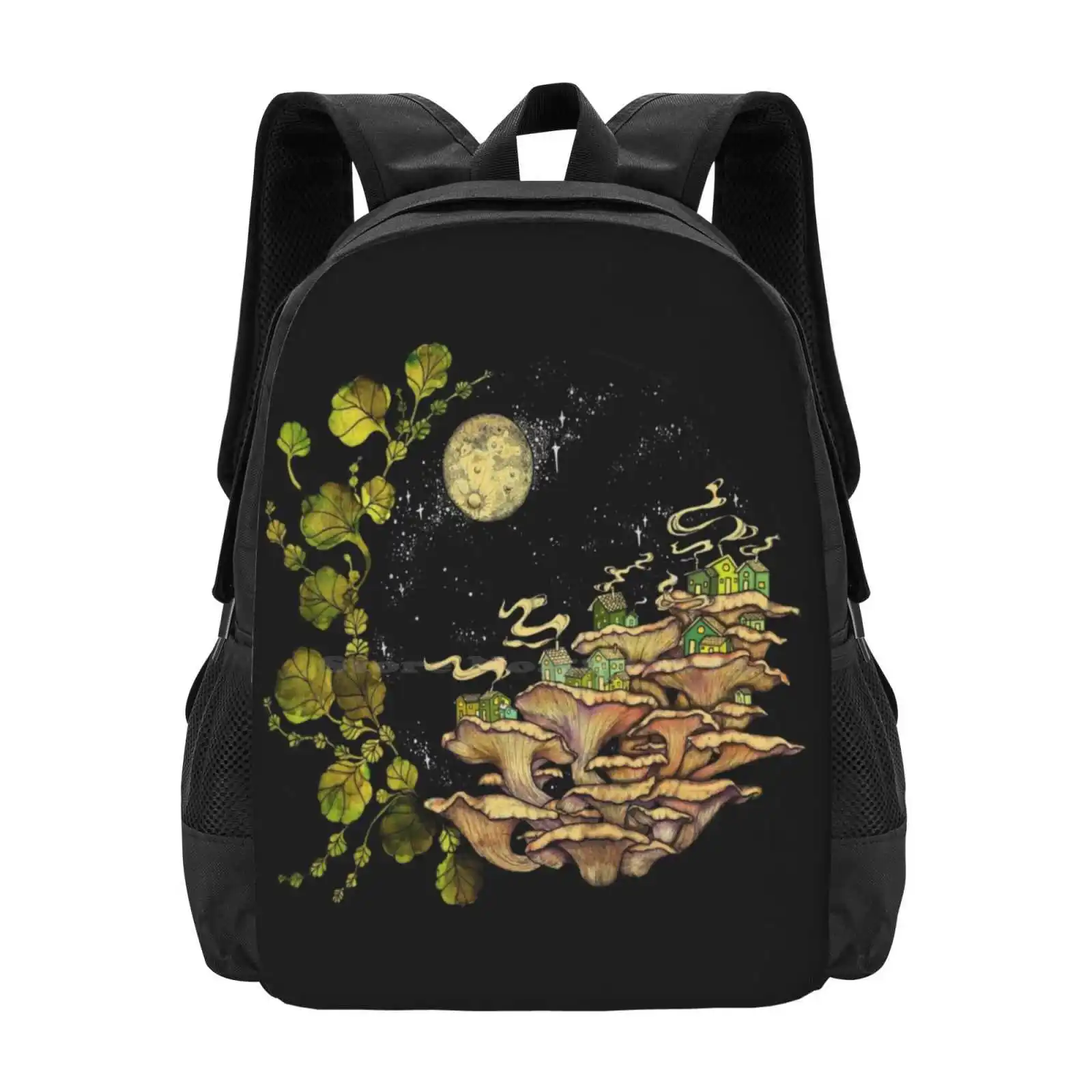 Village | | Surreal Illustration By Chrysta Kay School Bags Travel Laptop Backpack Nature Pop Surrealism Watercolor Fantasy