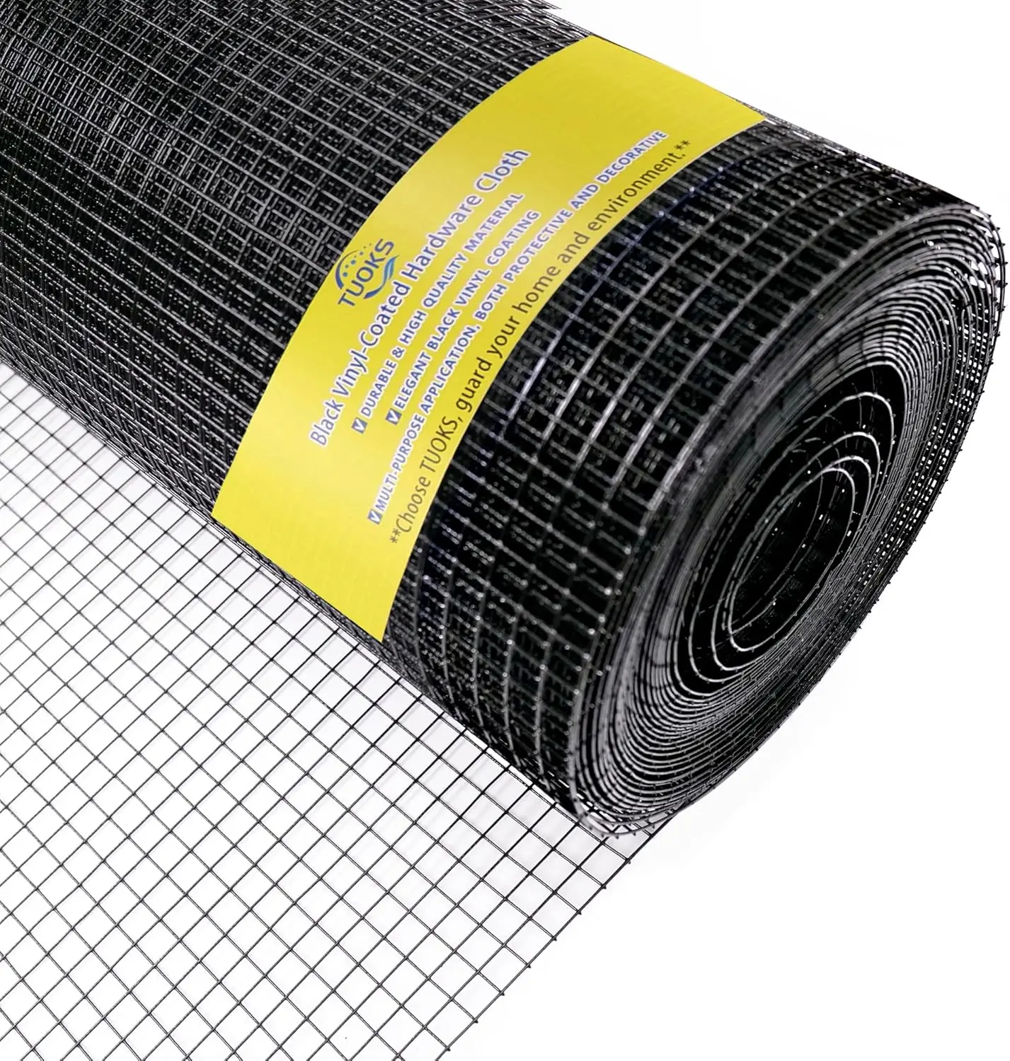 

Black Coated Welded Wire Mesh Roll, 36in x 100ft, 1 inch 16 Gauge for Garden Fence and Poultry Netting