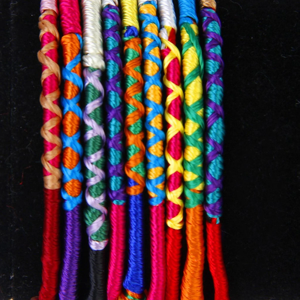 

9pcs Handmade Colorful Knurled Braided Thread Wrist Ankle Bracelets (Random Color)