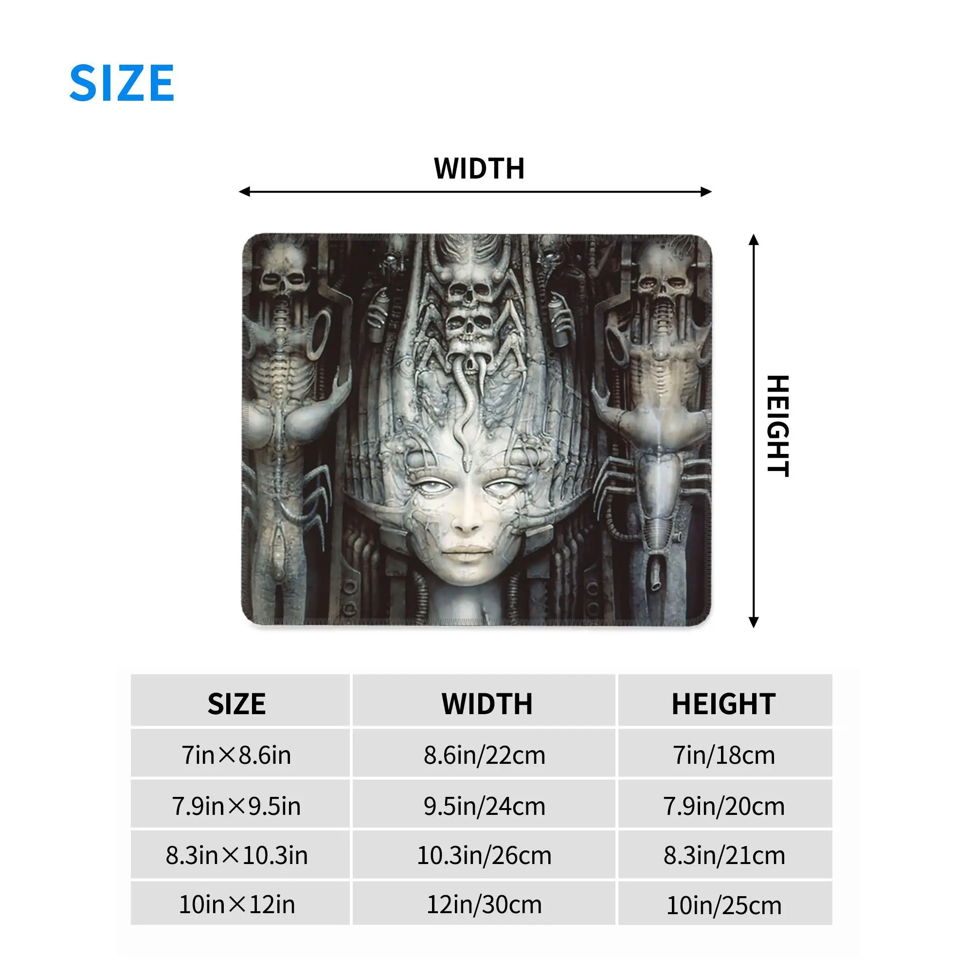 Hr giger-li-pintura mouse pad teclado de computador mouse tapete de jogos pc portátil tapete de mesa acessórios de escritório tapetes de mesa