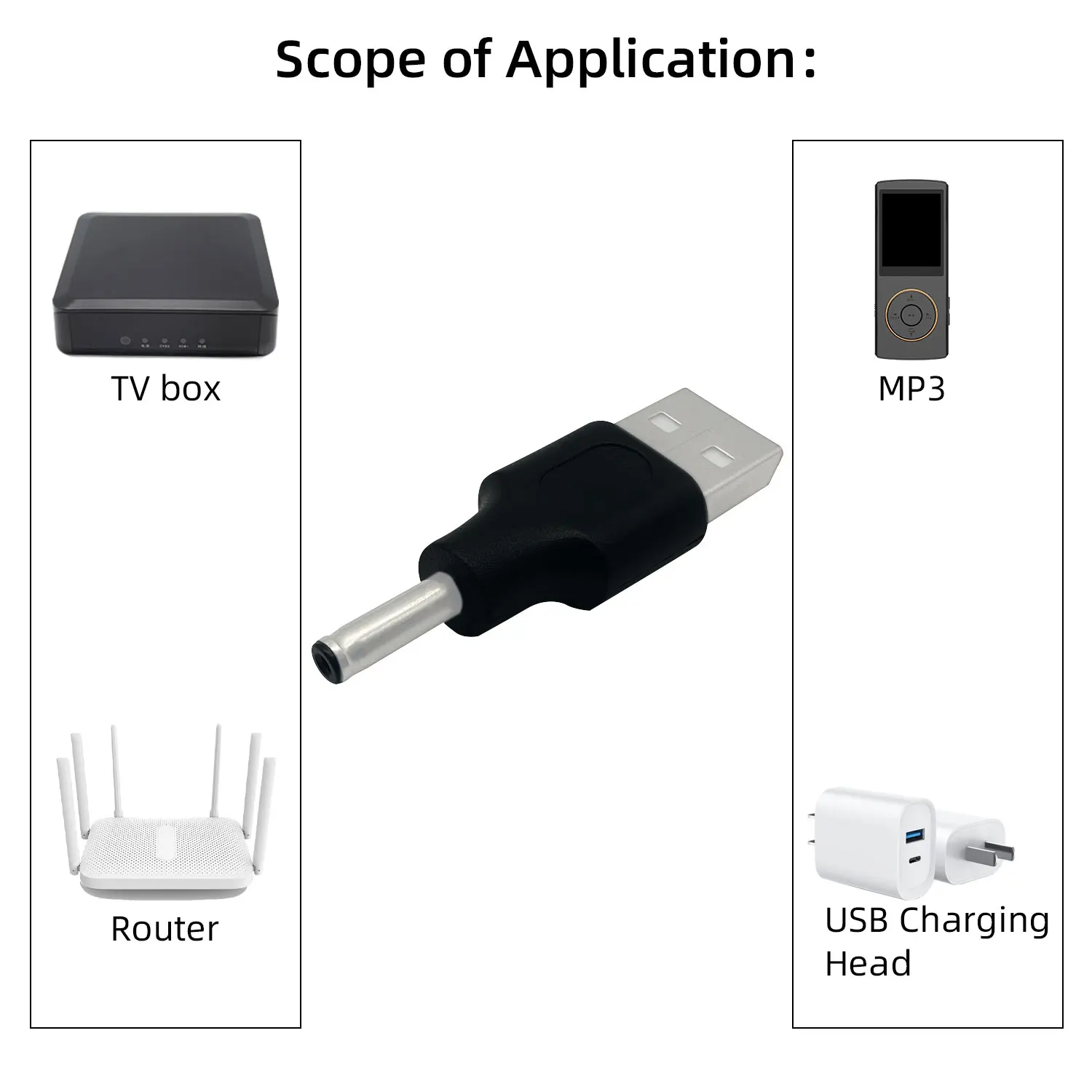 USB to DC Power Adapter DC3.5x1.35mm to USB converter for cameras, routers, LED strips and many sizes of compatible products