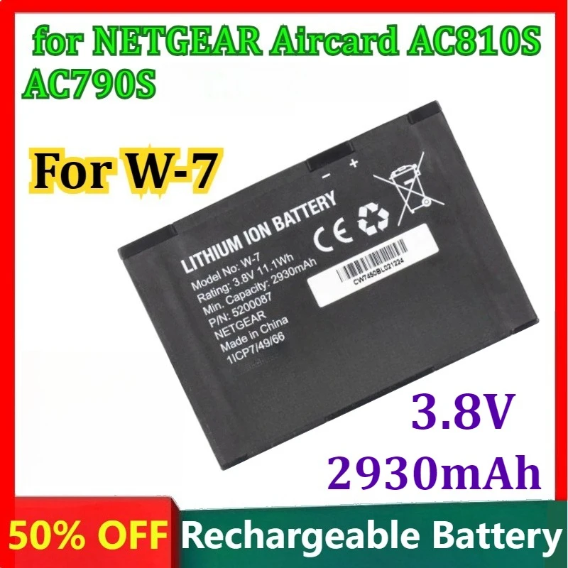 

Large Capacity 2930mAh 3.8V W7 W-7 Battery for NETGEAR Aircard AC810S AC790S Sierra Wirless Battery