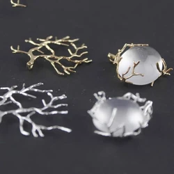 Set of 5 Plating Silver/Gold Shaped Accessory Branch Blank Base Pendants for Cabochon Cameo DIY Jewelry
