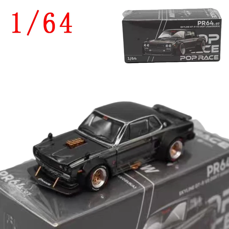 

PopRace литой под давлением масштаб 1/64 Nissan GT-R модель автомобиля Skyline KGC10 автомобили из сплава LBWK игрушки для мальчиков оригинальная коробка