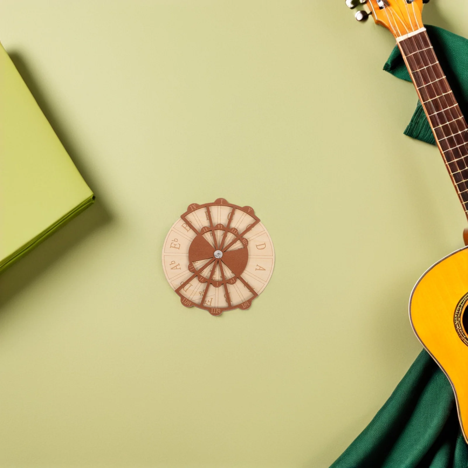 

Guitar Chord Wheel Natural Wooden Design Portable Practice Tool Circle Of Fifths Music Theory Disc Chord Trainer Aid