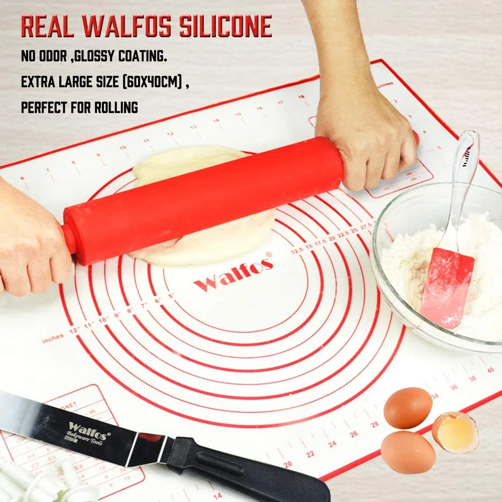 WALFOS 1 Pieces Non Stick Rolling Dough Mat Silicone Baking Mats And Liners Oven Silicone Pastry Mat Bakeware Accessories