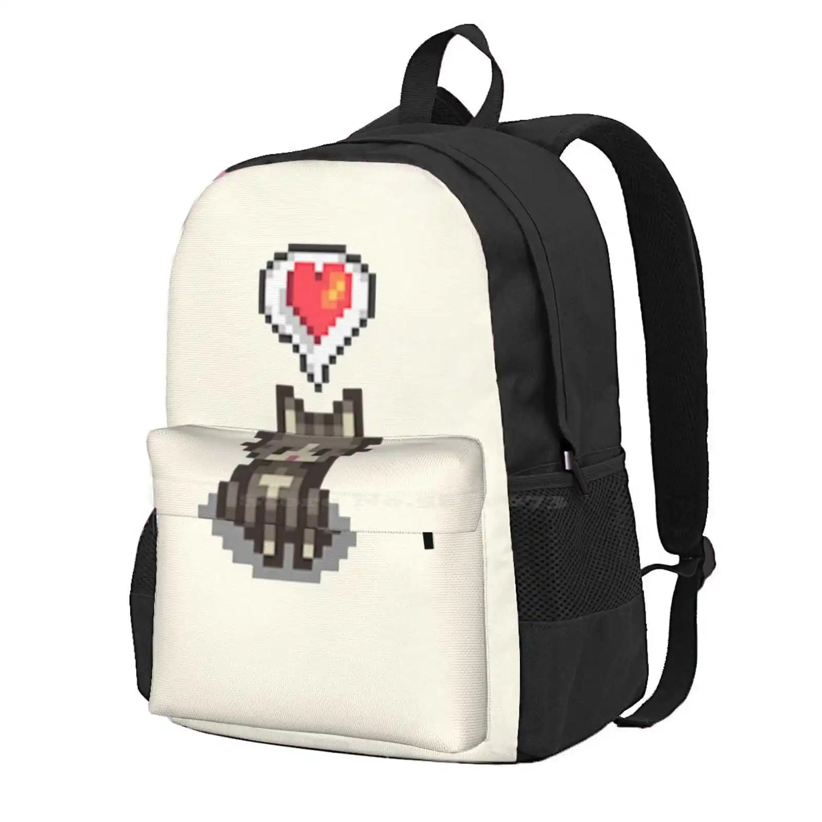 Stardew Valley Happy Grey Cat Hot Sale Schoolbag Backpack Fashion Bags Sdv Stardew Valley Cats Grey Gray Tabby Happy Love Heart