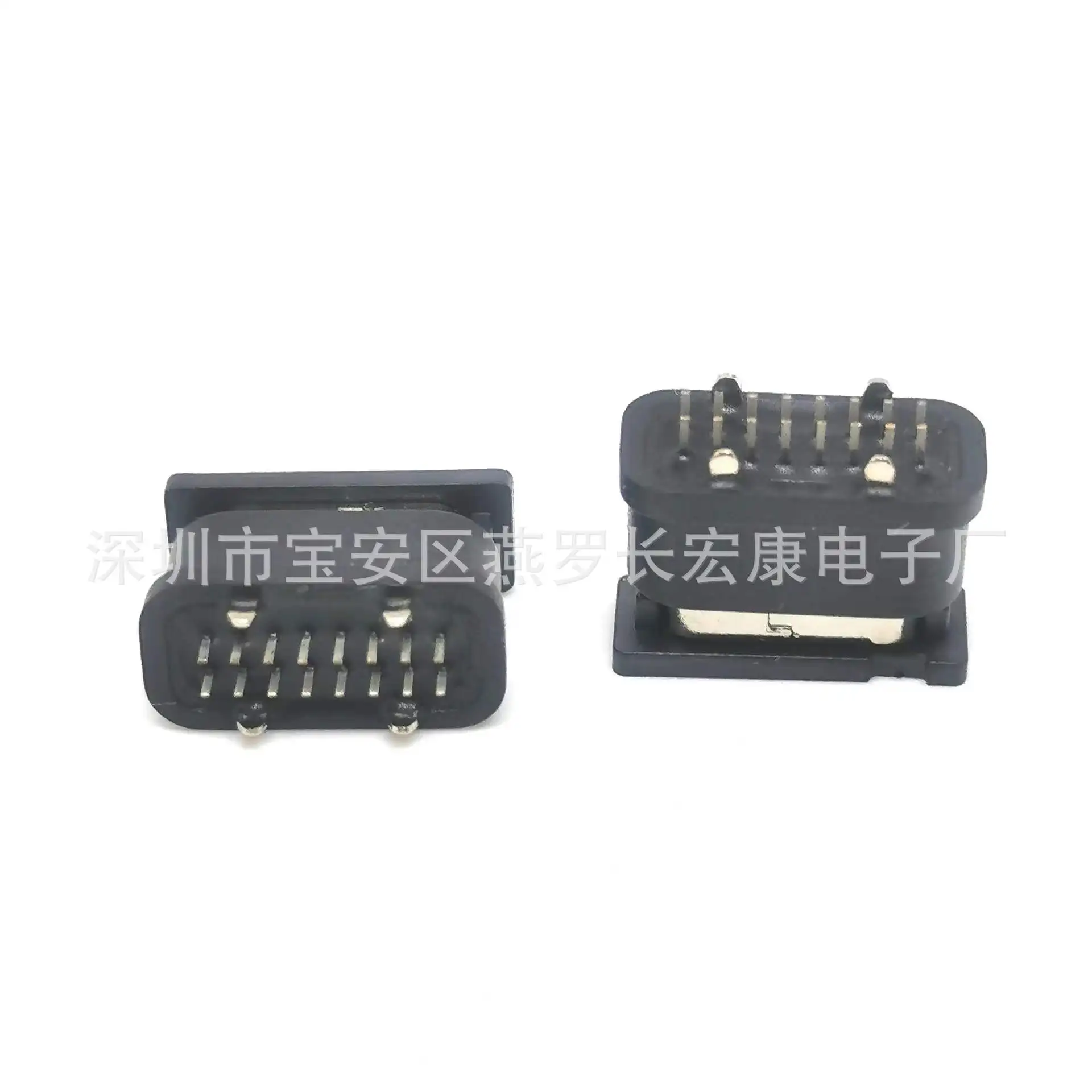For TYPE-C 16P female seat, upright inline DIP four-leg plug board, waterproof female seat IPX7 with waterproof ring