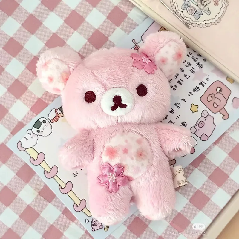 Rilakkuma Sakura Floral Bear Plush Toy Soft Stuffed Cuddly Sleeping Hug Pillow Home Decoration Surprise Holiday Birthday Gift
