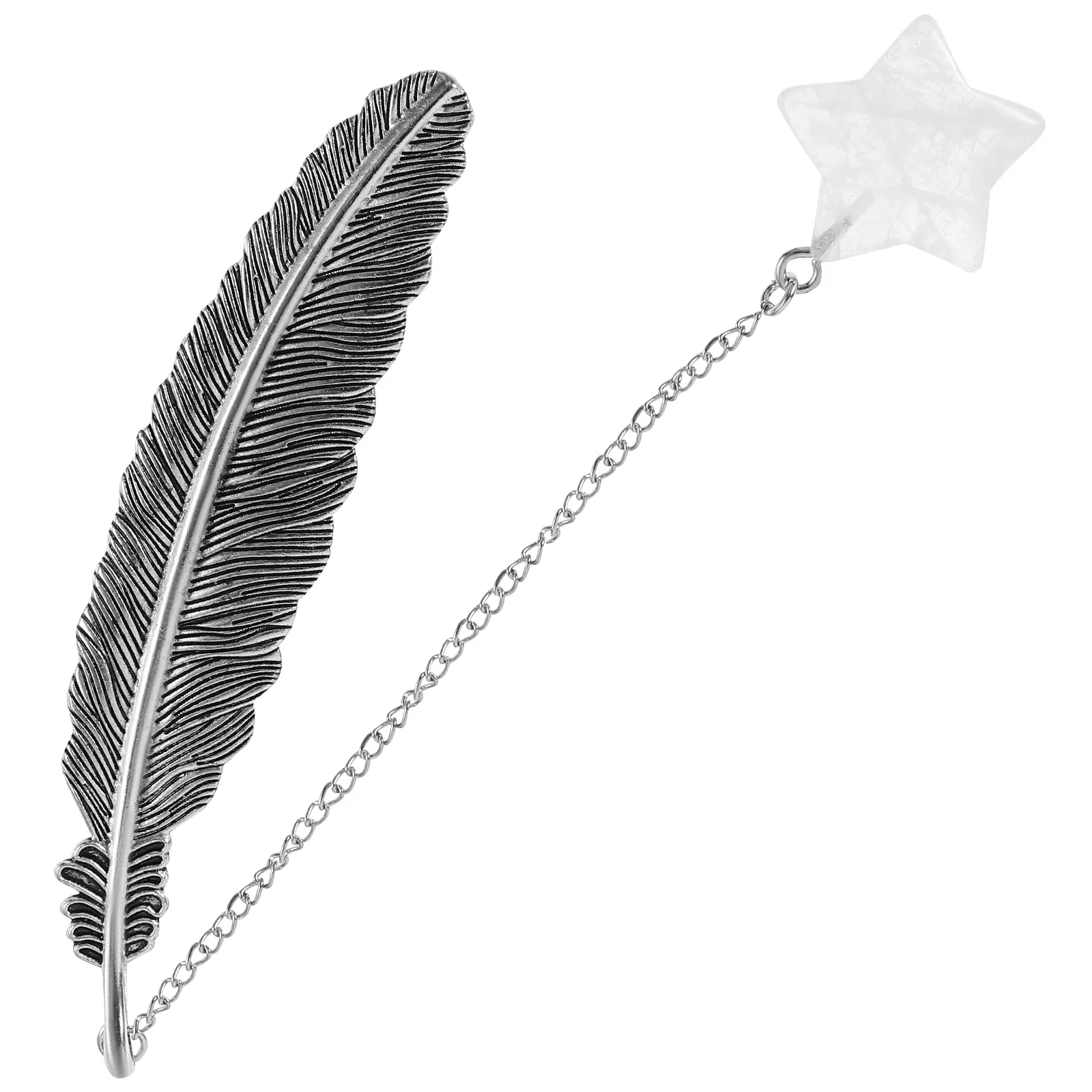 

Elegant Crystal Pendant Bookmark Plume Shape Lightweight Reading Bookmark Decorative Gift Bookmarks for Women Unique Bookmarks