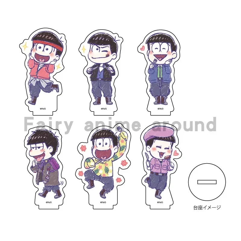 Anime Ichimatsu Jyushimatsu Todomatsu Karamatsu Choromatsu Mini Figure Doll Acrylic Stand Model Plate Cosplay Toy for Gift