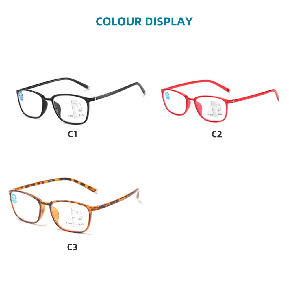 Anti Blue Light Glasses Women Women's Grade Glasses for Men Intelligent Progressive Multifocal Lenses Tr90 Reading Woman Filter