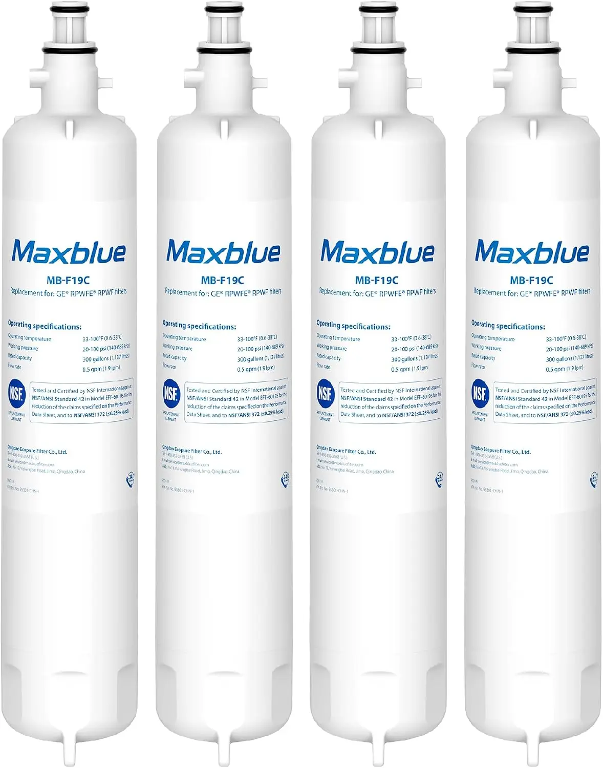 Replacement Water Filter Cartridges, 4 Count