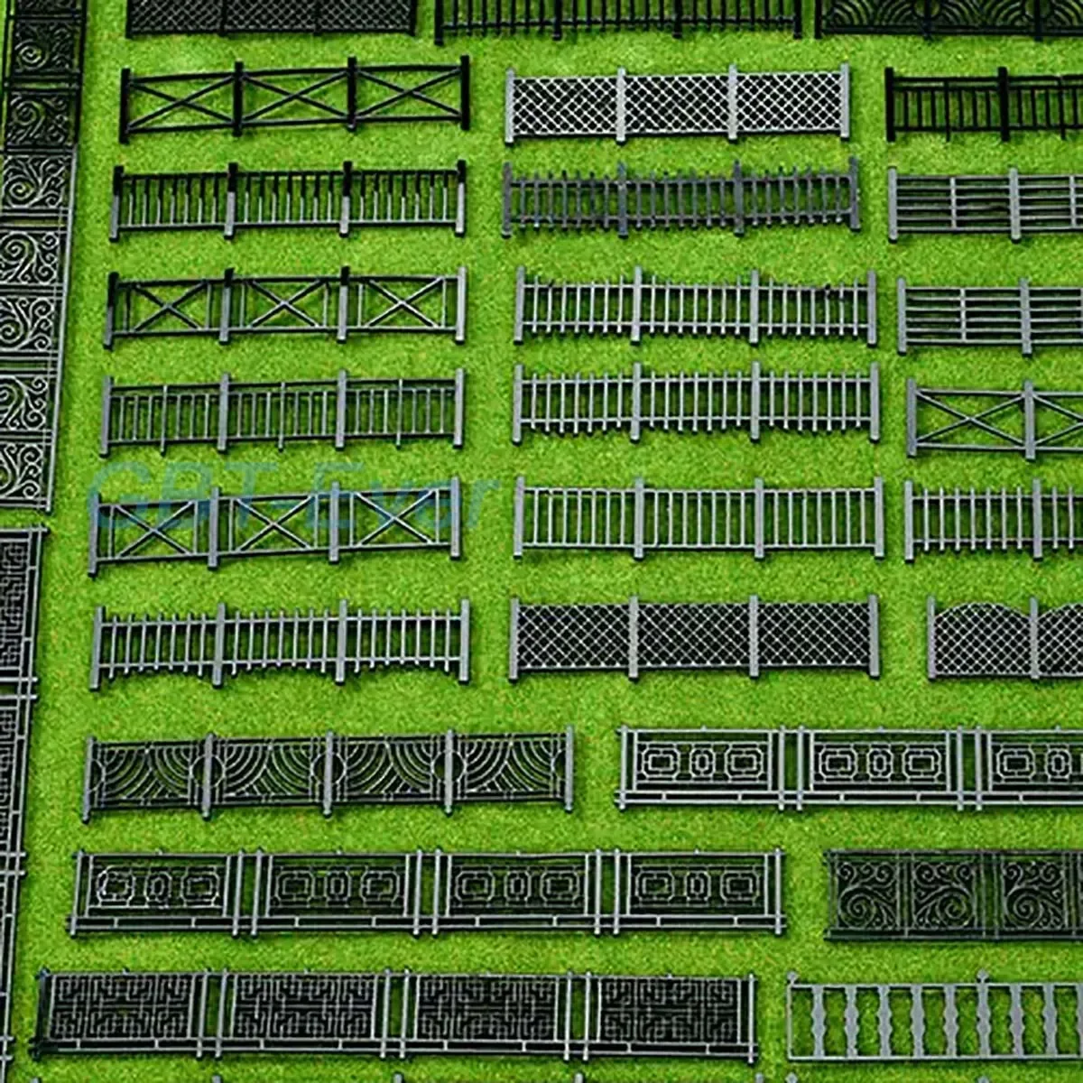 10Pcs Fences Black/White Guardrail Architectural Model Sand Table Landscape Railing Creative Decorative Items Plastic/Wood Fence