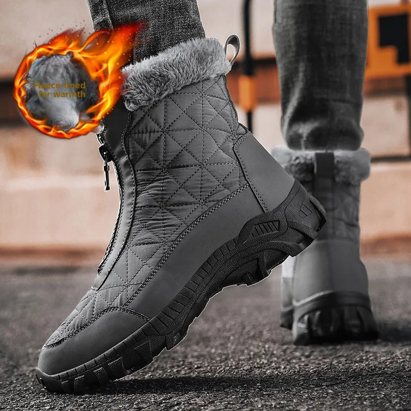 

Men New Cotton Shoes Waterproof and Cold Proof Long Boots for Men Outdoor with Thick Velvet and Warmth Snow Boots Big Size39-44