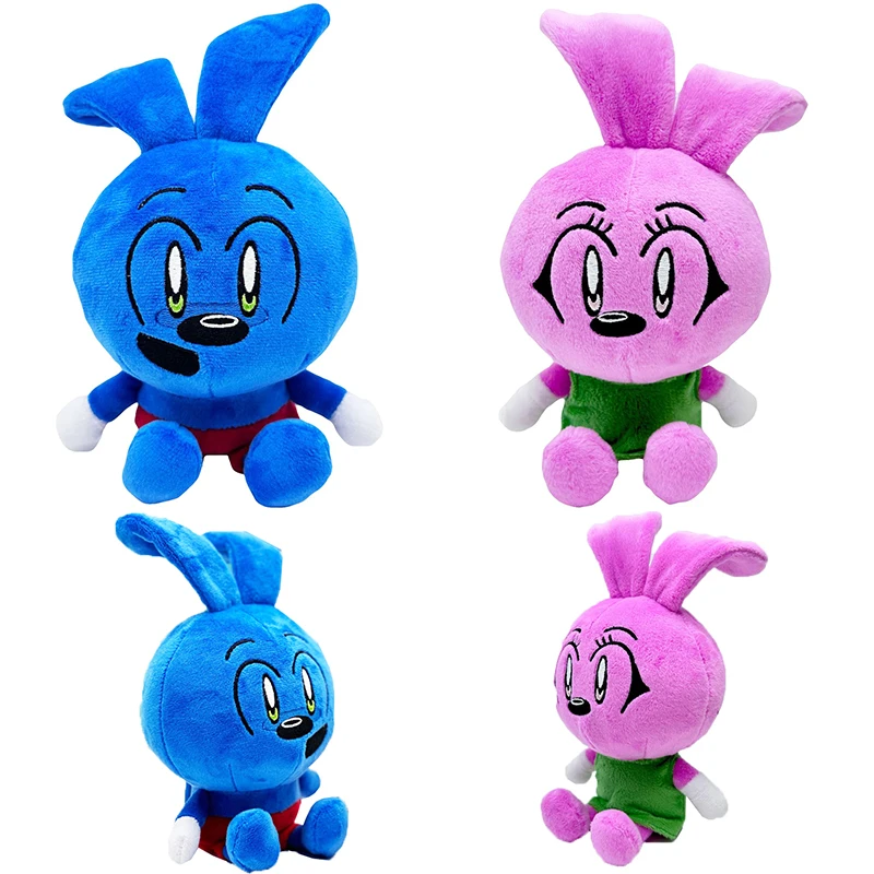 

1/2pcs Riggy The Rabbit Monkey Plush Doll Toy Blue Pink Bunny Stuffed Animal Soft Figure Anime Cartoon Gift for Kids Children