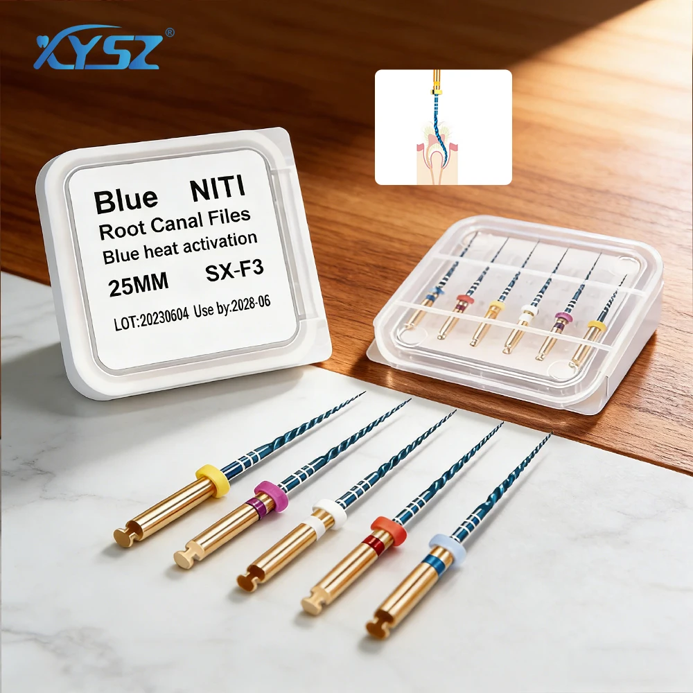 

XYSZ 6Pcs/Box Dental Heat Activated Root Canal Files Pro-Taper Gold Flexible Endo Rotary Files Dentistry Endodontic Tools