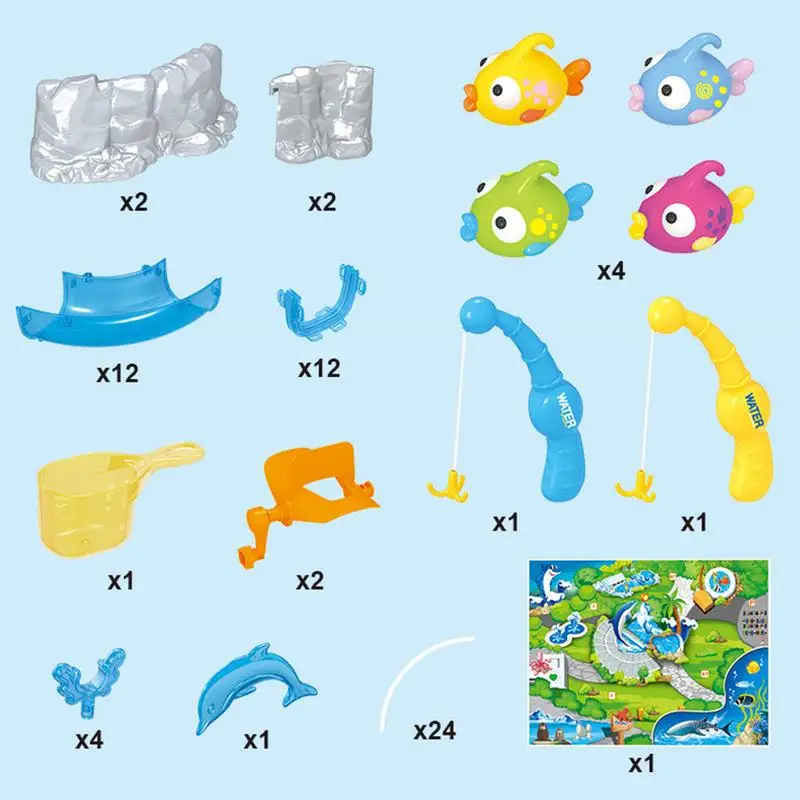 Juguetes de pesca de mesa de agua para niños al aire libre, parque acuático, juguete de piscina para niños y niñas, juego de mesa de salpicaduras para patio trasero al aire libre