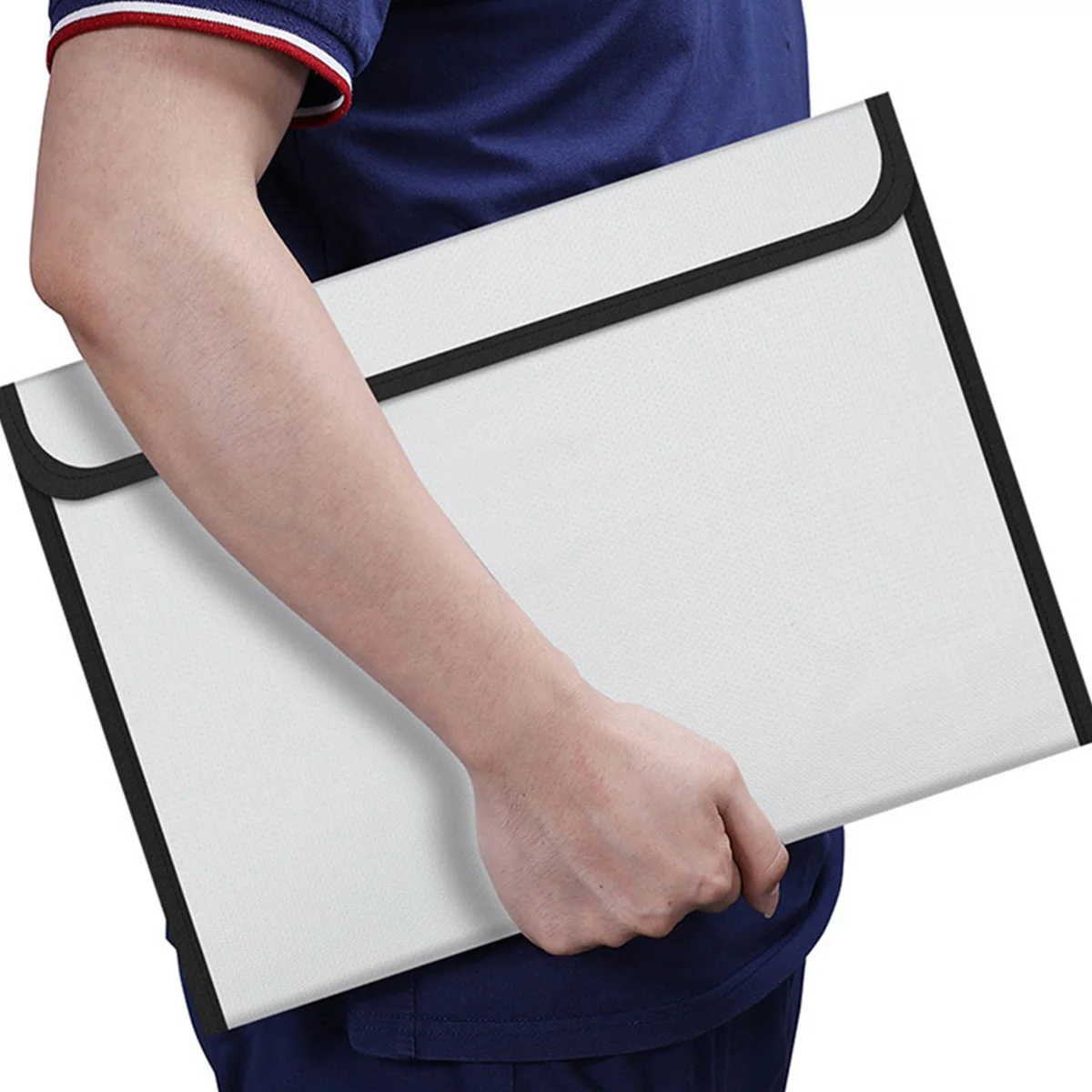 Fireproof Waterproof Document Bag Large Capacity Double Layer Safety File Storage Organizer for Passport