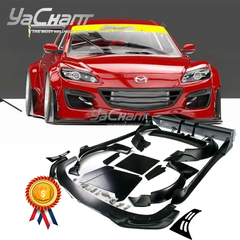 

Комплект для тела из стекловолокна PD RB, подходит для 2009-2012 RX8 SE3P, комплект для тела, передний брызговик, брызговик, боковая юбка, заднее крыло