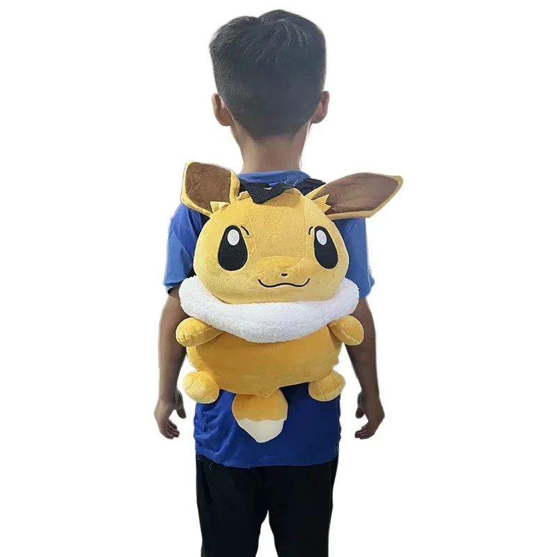 Kawaii Pokemon Plush Dolls Backpack Anime Pikachu Charmander Genger Mimikyu Eevee Soft Stuffed Bag Large Capacity Schoolbag Gift