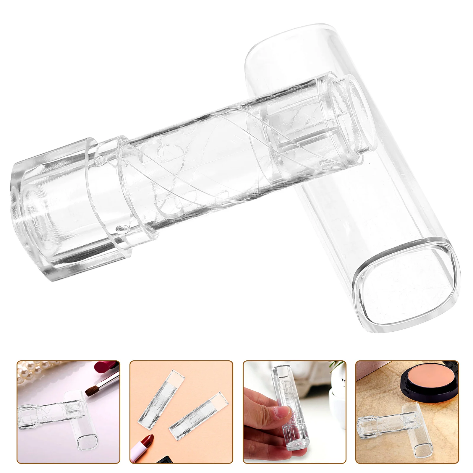 5pcs Portable Tube Transparent Empty Container Lipstick Storage Tube for Women Female Lipstick Container Tubes