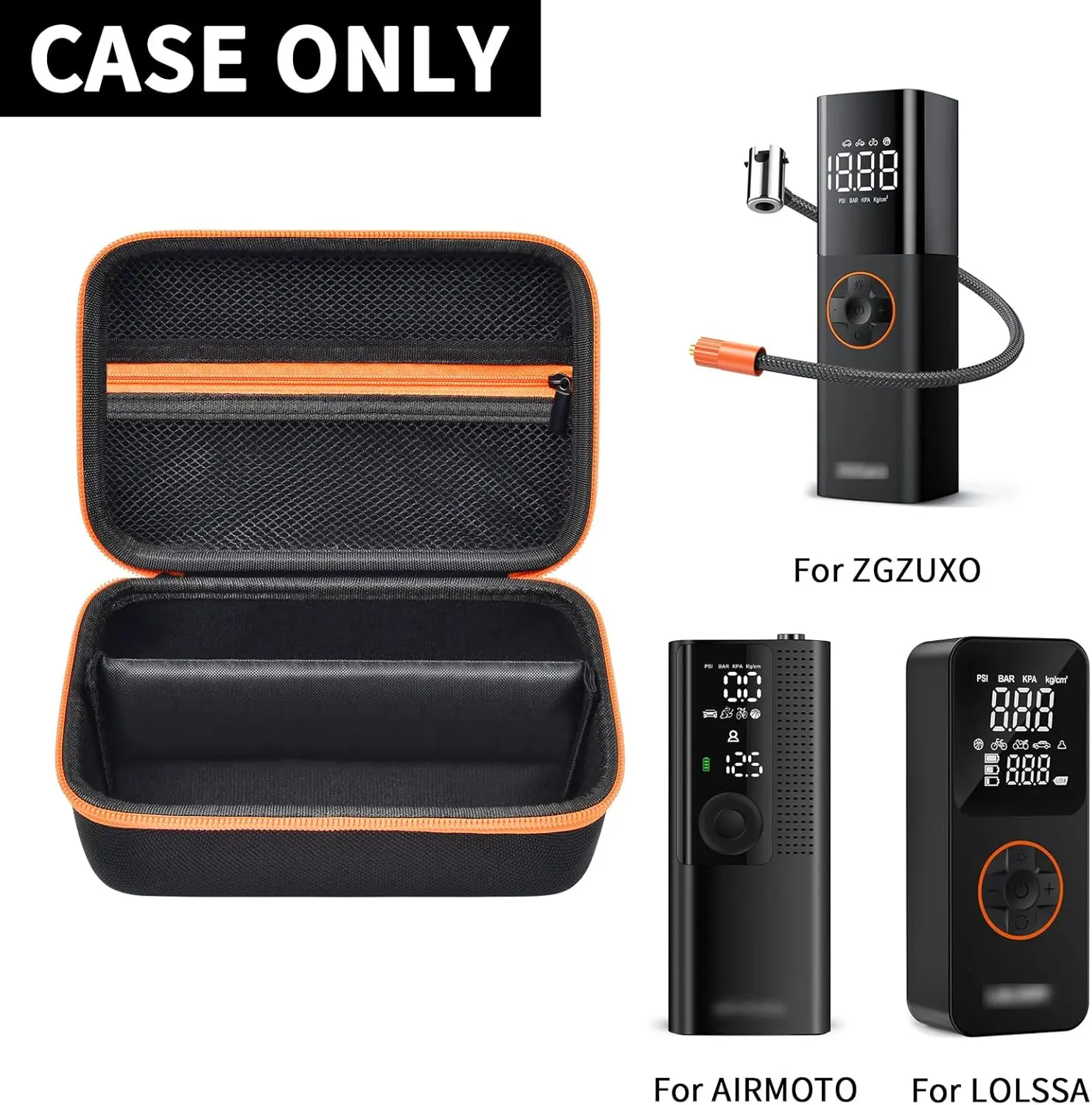 Hard Case Compatible with LOLSSA/for ZGZUXO Tire Inflator Portable Air Compressor, DC 12V Small Air Pump for Car Tires Bag Only