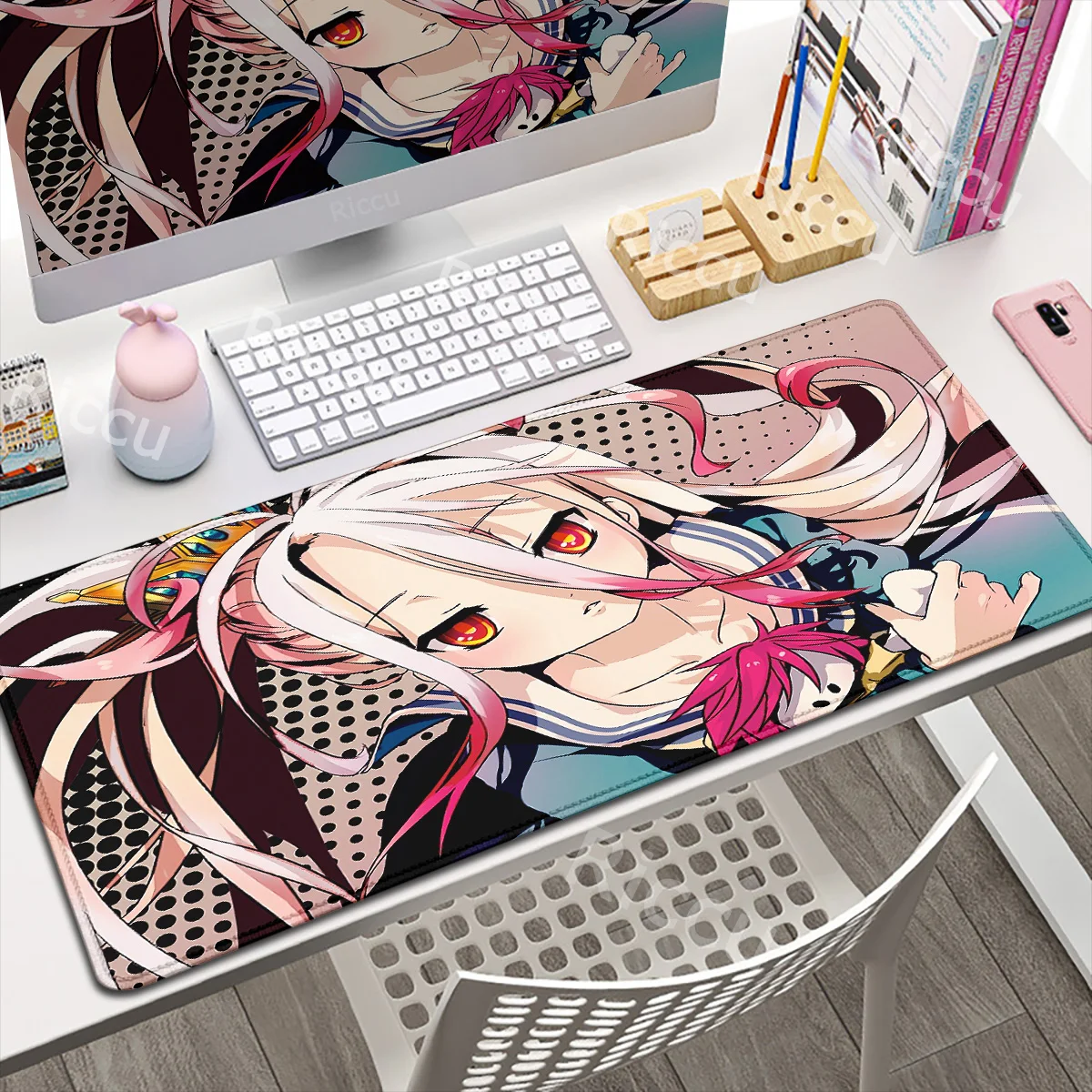 Mousepad XXL Large Keyboard Pad No Game No Life Zero Sora Shiro Schwi Riku Shuvi Doura Mouse Pad Accessory non-slip HD Printing