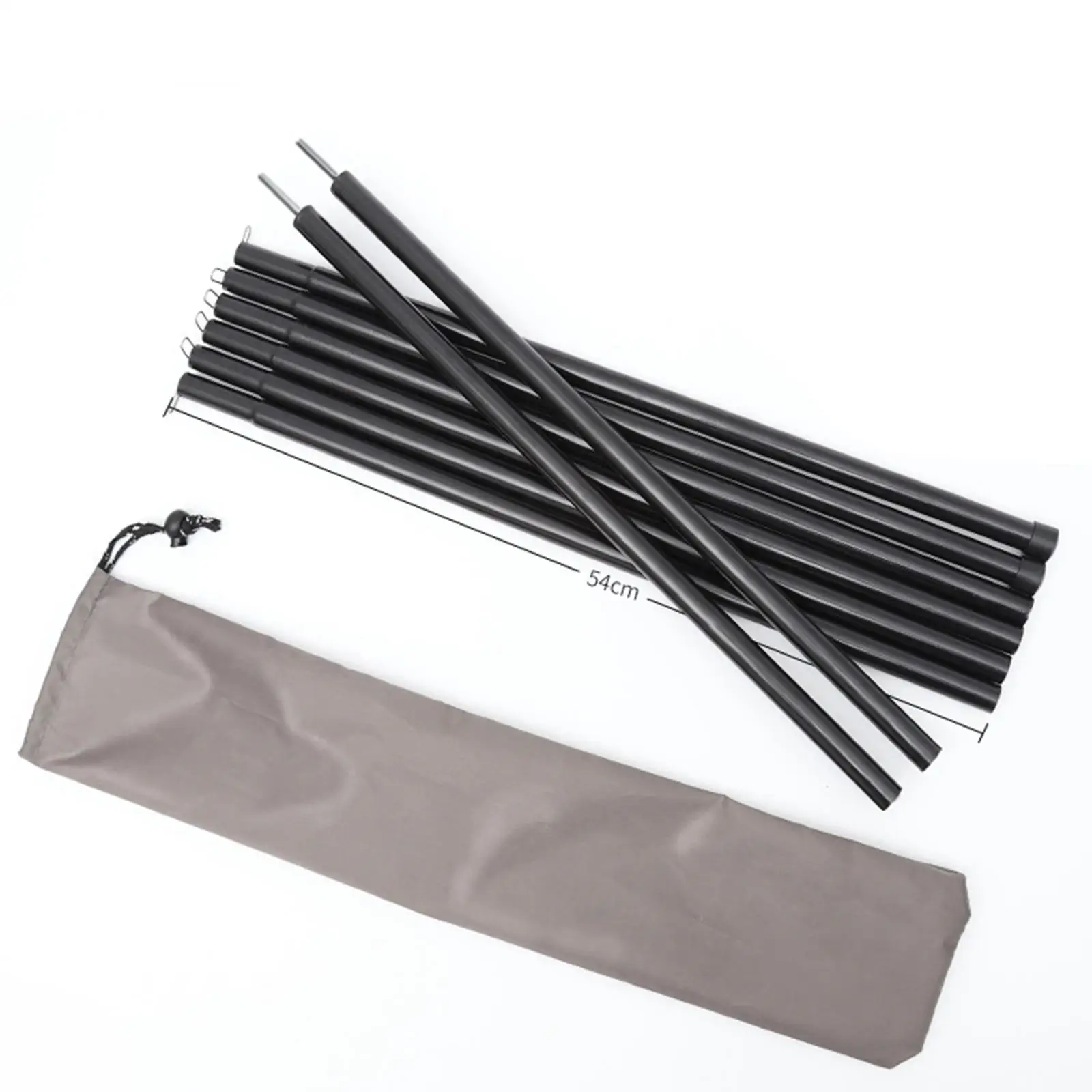 Aste di supporto leggere da 8 pezzi con chiusura a scatto e aste di supporto leggere per qualsiasi avventura, altezza e trasporto libero, nere