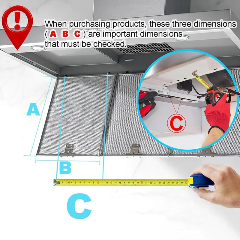 S97018029 substituição do filtro de capa para BORAN Gama Hood, malha de alumínio, filtro de ventilação, durável, 4 camadas