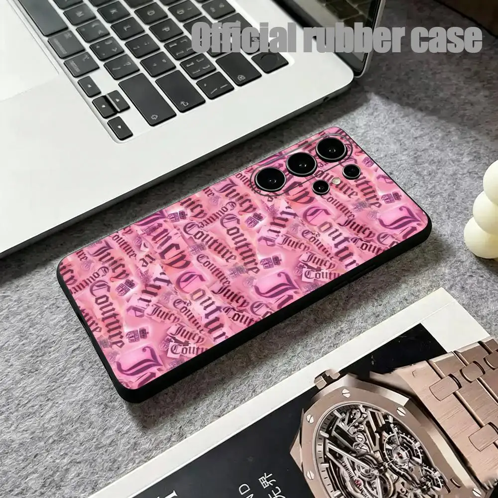 C-Couturers-Juicyes Phone Case For Samsung Galaxy S26 S25 S24 S23 S22 S21 Plus Ultra Fold A Soft Black