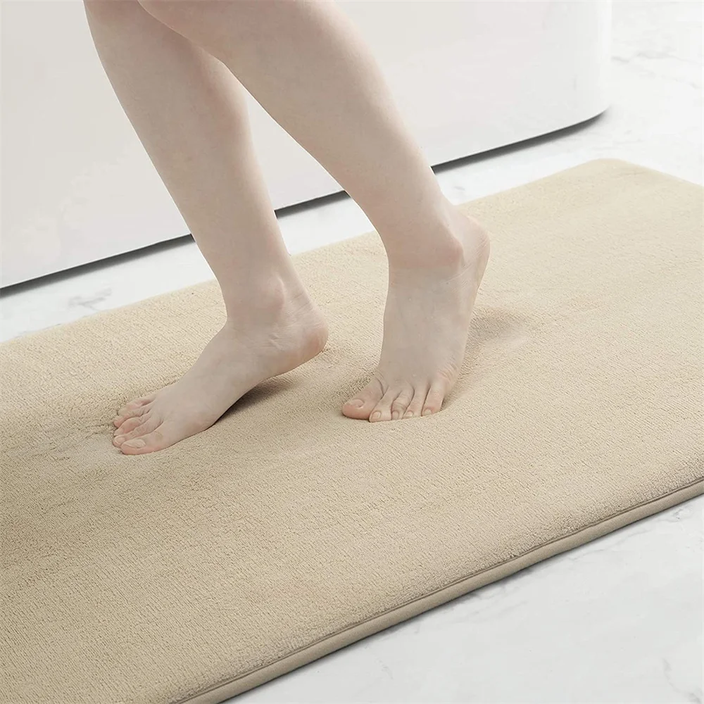 

Homaxy Memory Foam Bath Mat Non-Slip Bathroom Toilet Carpet Soft Living Room Bedroom Super Absorbent Shower Decorative Floor Rug