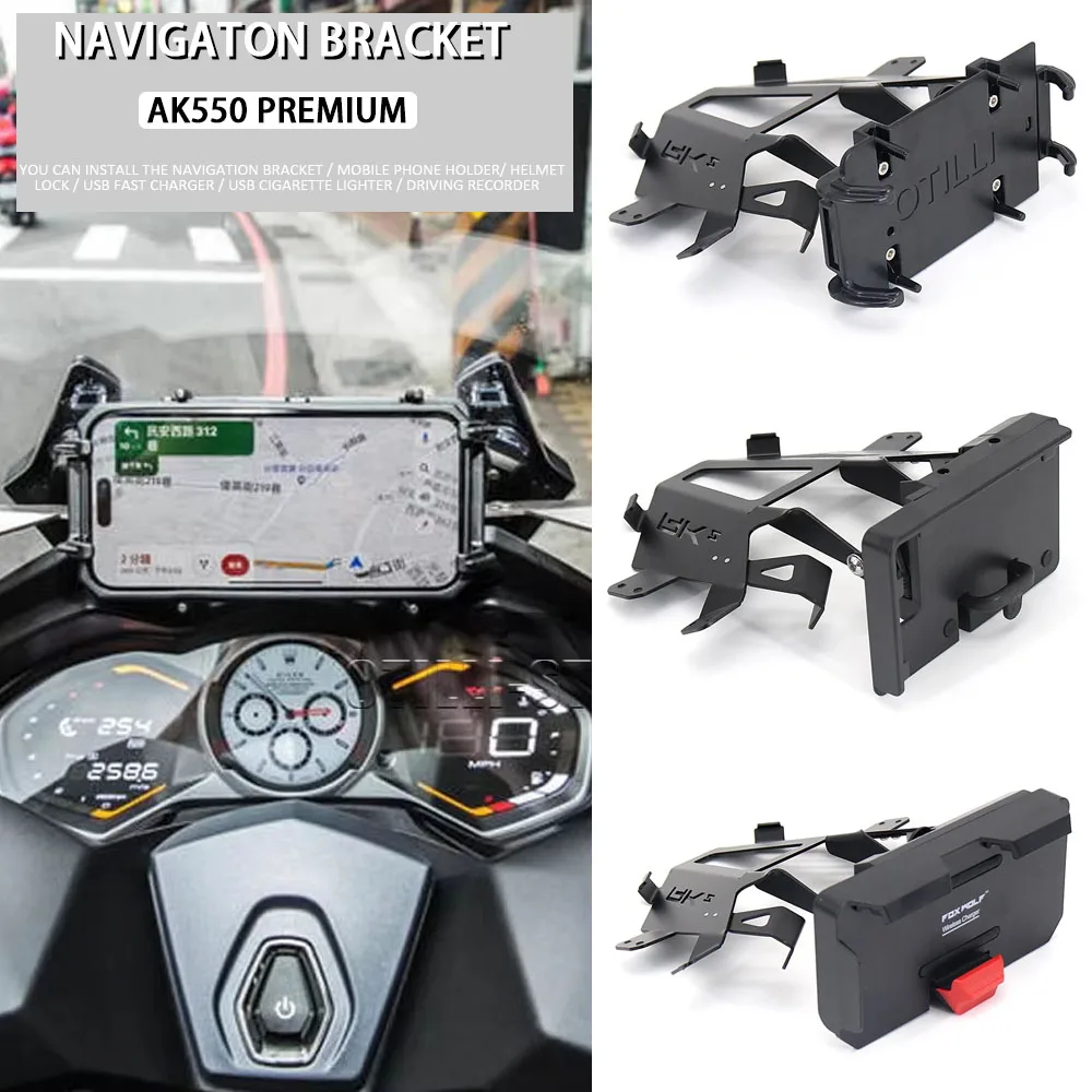 

Motorcycle Accessories Phone Holder Stand GPS Navigation Plate Bracket For Kymco Ak550 ak550 AK 550 AK550 Premium