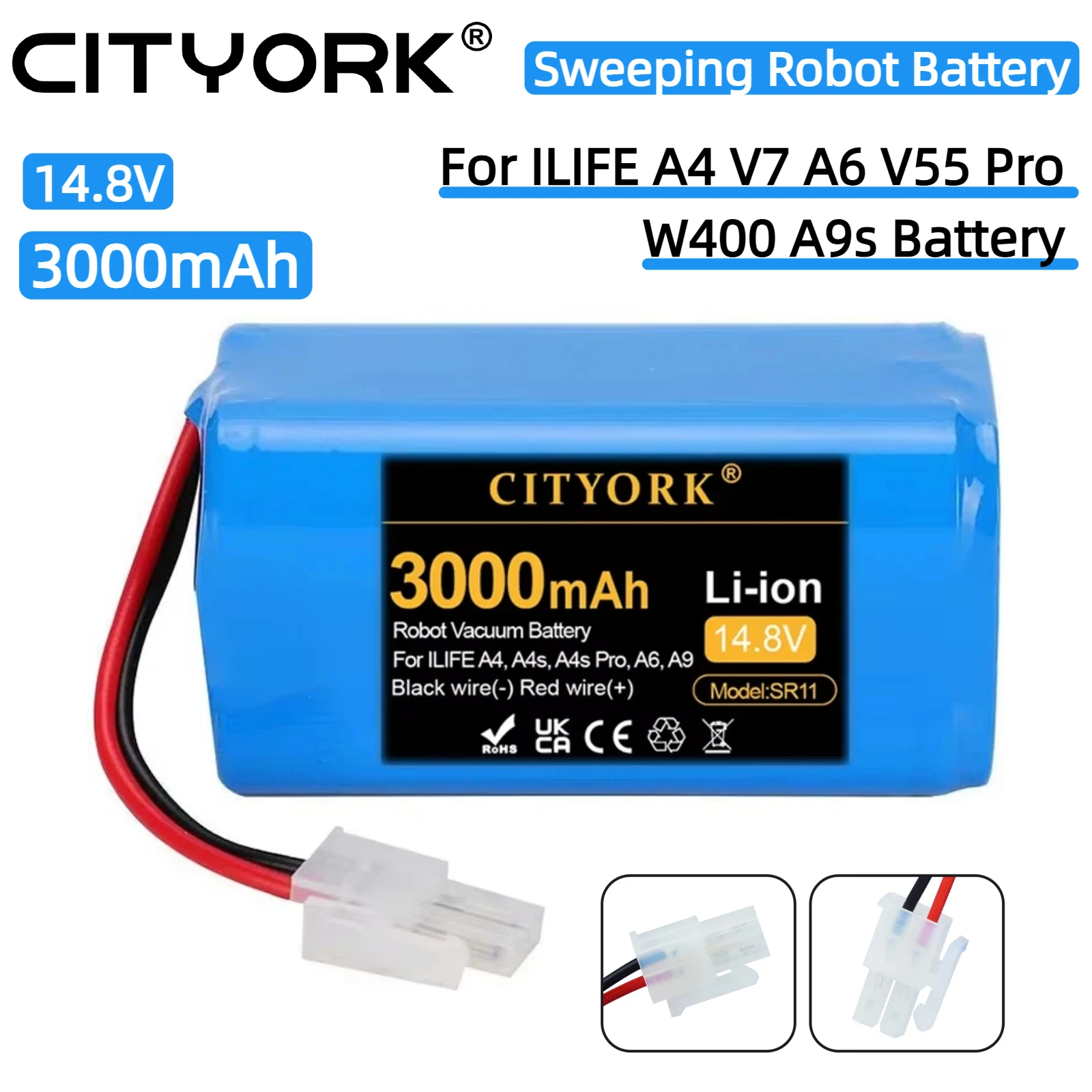 

Аккумулятор CITYORK 14,8 В для Zaco ILIFE A4 V7S A6 V55 Pro W400 A9S, для Ecovacs Deebot CR130 V780 X500 CEN640 M82 DL35 DL33 CEN646