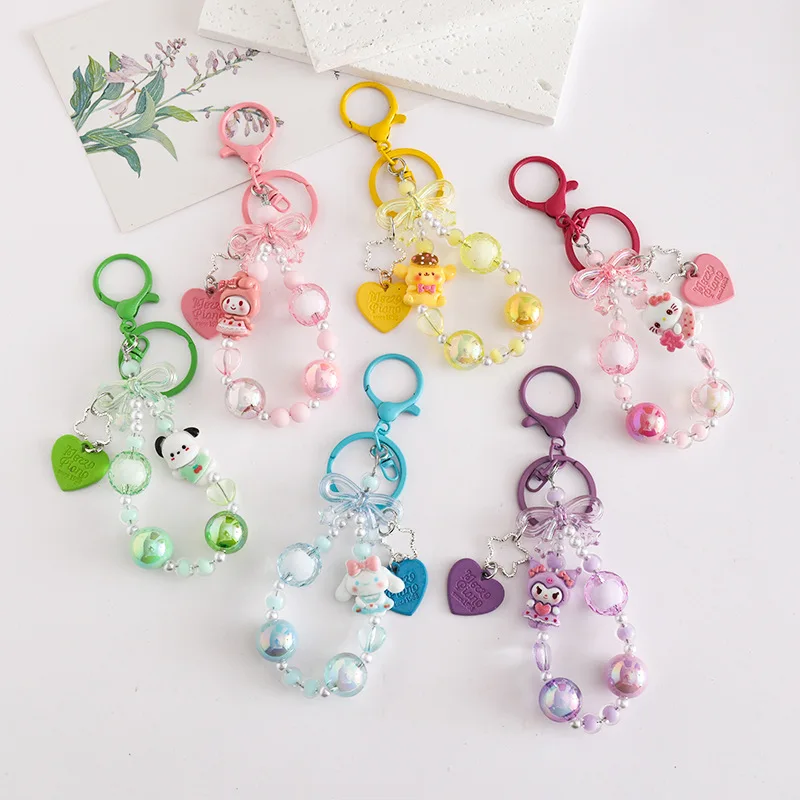 

Hello Kitty Keychain Cute Cartoon Acrylic Backpack Decoration Travel Ladies Supplies Desktop Accessories Student Gift Wholesale