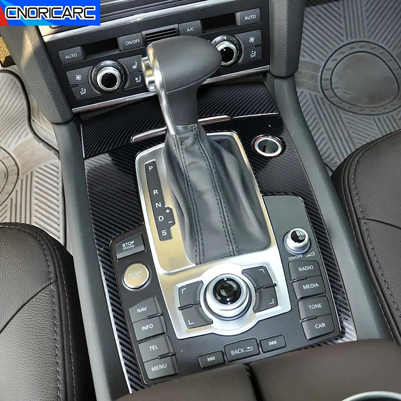 

Car Console Gearshift Water Cup Holder Decoration Cover Gear Multimedia Panel Sticker Trim For Audi Q7 Auto Interior Accessories