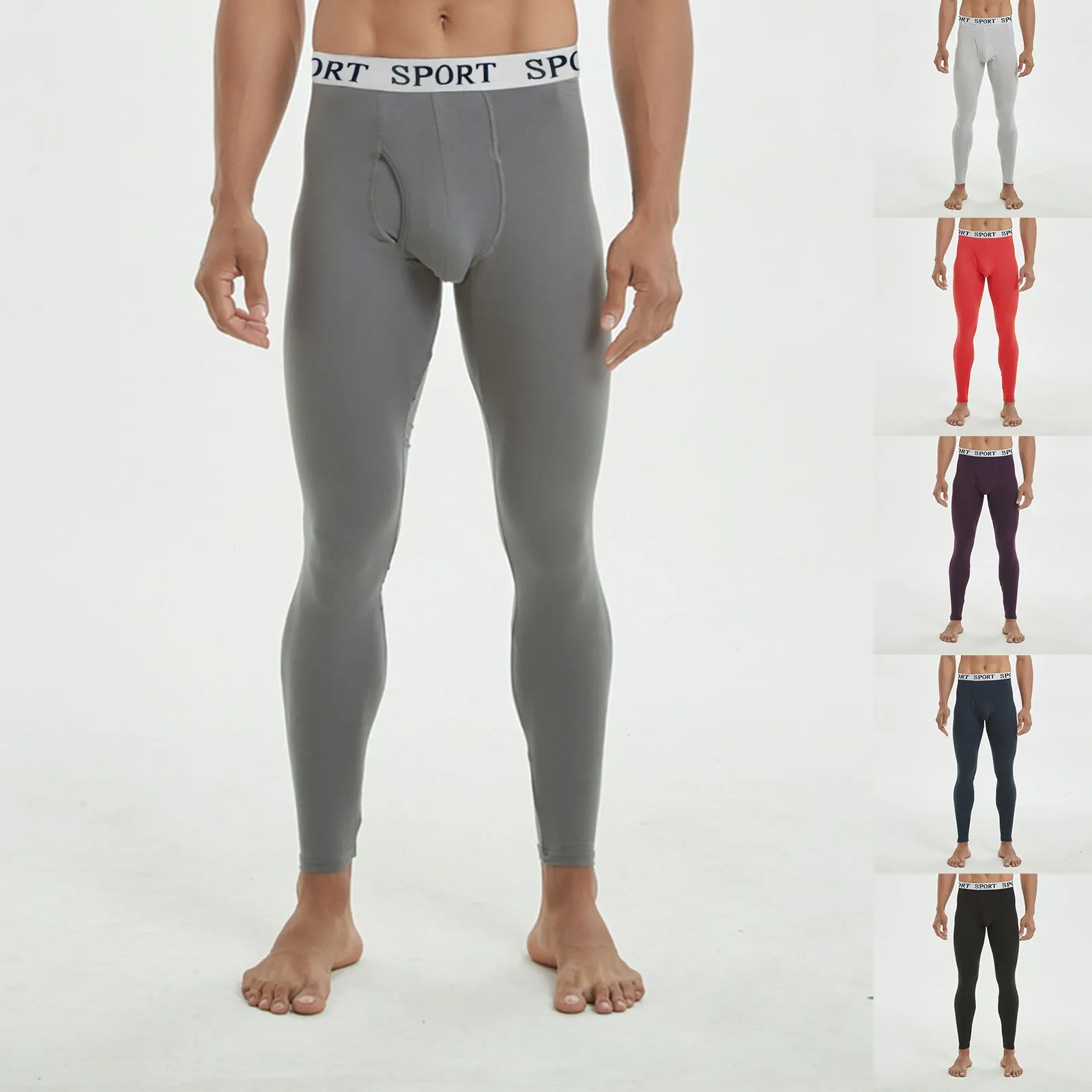 Men Long pants Thermal Skin-Friendly Compression Underwear Soft Fleece Leggings Tight Winter Warm Long Pajama Pants Men Clothes