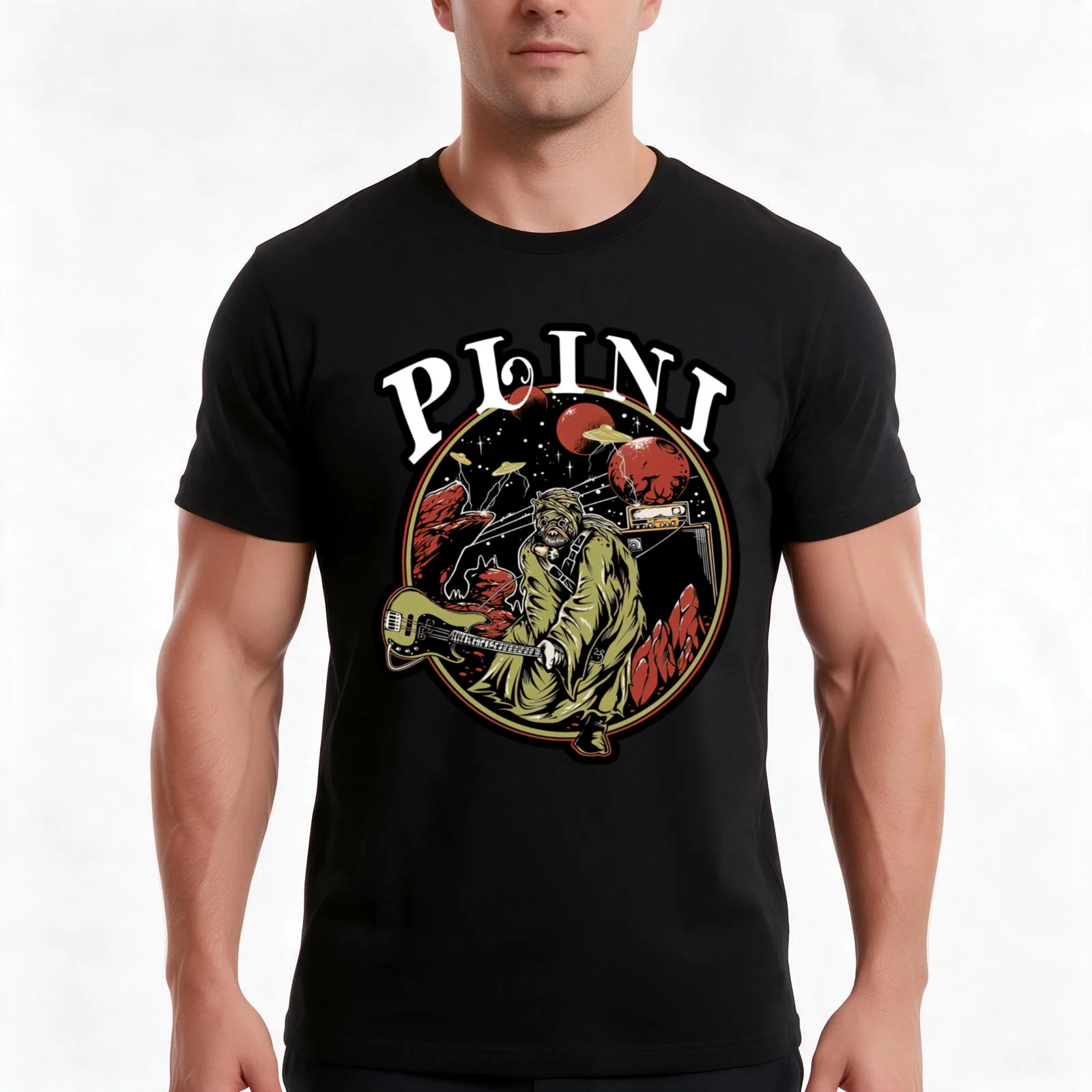 Plini T-Shirt, Summer Casual Cotton Tee, Oversized Streetwear Tops, Vintage Graphic Print, Loose Fit Short Sleeve, 100% Cotton